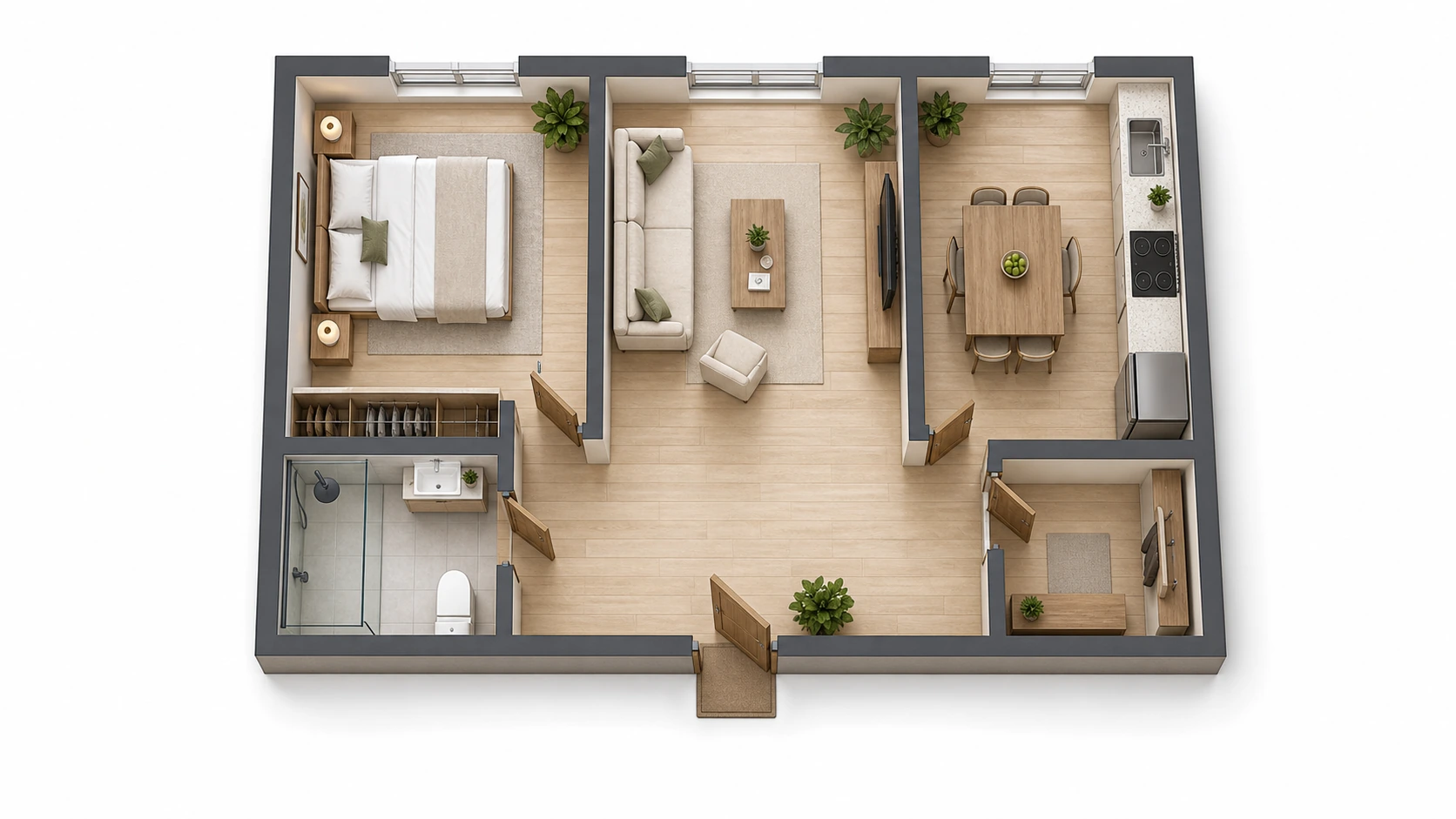 1 Sender + 1 Empfaenger reference floor plan for Wohnung, Studio, kleiner Laden