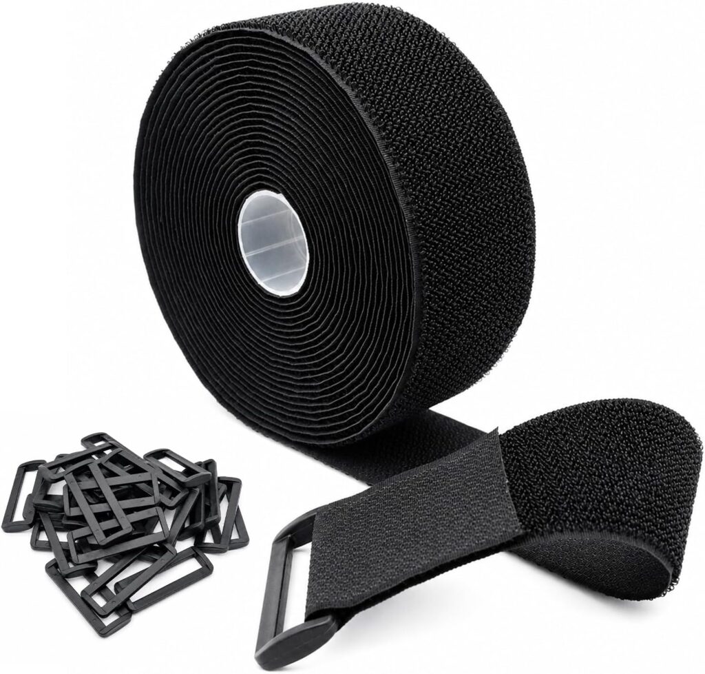 SURFOU Wiederverwendbare Kabelbinder - 6m x 5cm, 30 Schnallen, Selbstklebend B0FV8HBF9N