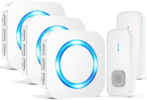 SURFOU Wireless Doorbell - 2 Buttons + 3 Receivers - White - B09JJY43TN
