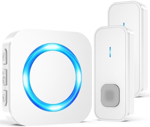 SURFOU Wireless Doorbell - 2 Buttons + 1 Receiver - White - B09JK1MFDM