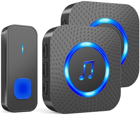 SURFOU Wireless Doorbell - 1 Button + 2 Receivers - B0H1QMGKST